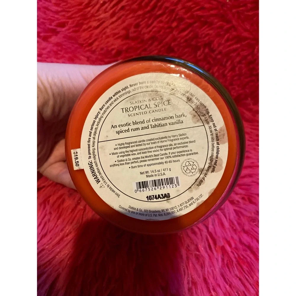 Slatkin tropical spice candle 3 wick bath‎ body works
